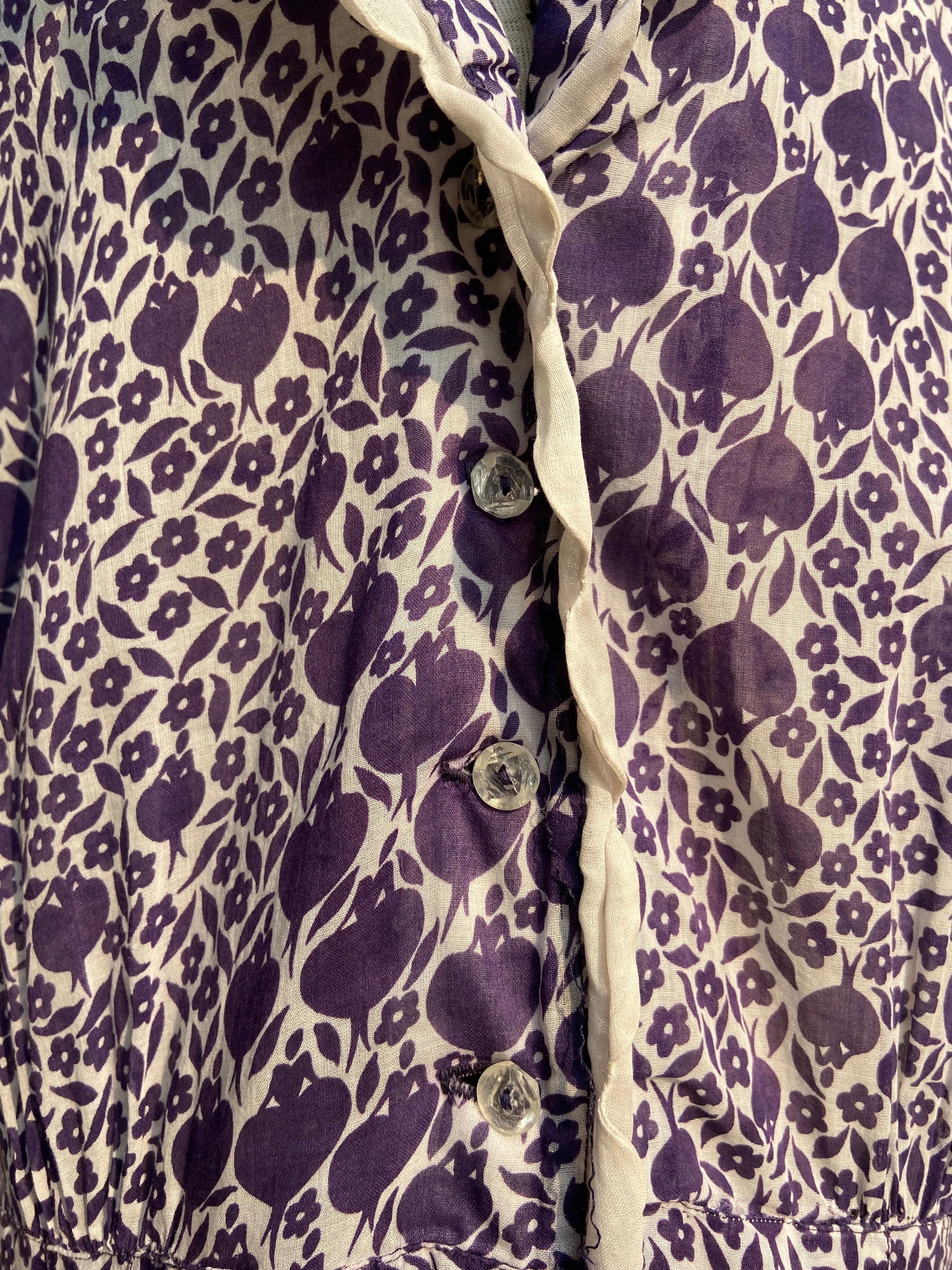 1930s/40s Figural Floral Novelty Print Midi Dress