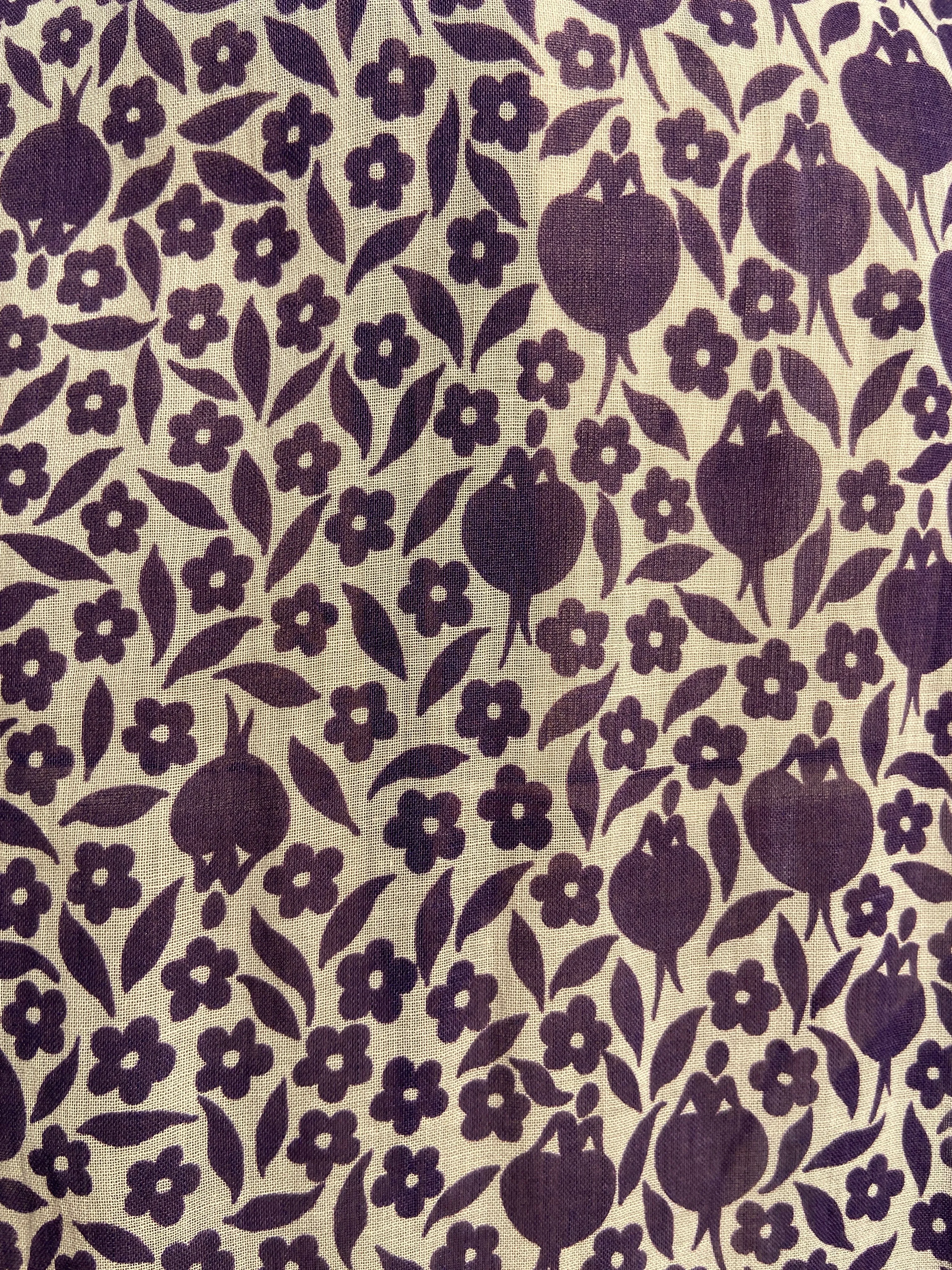1930s/40s Figural Floral Novelty Print Midi Dress