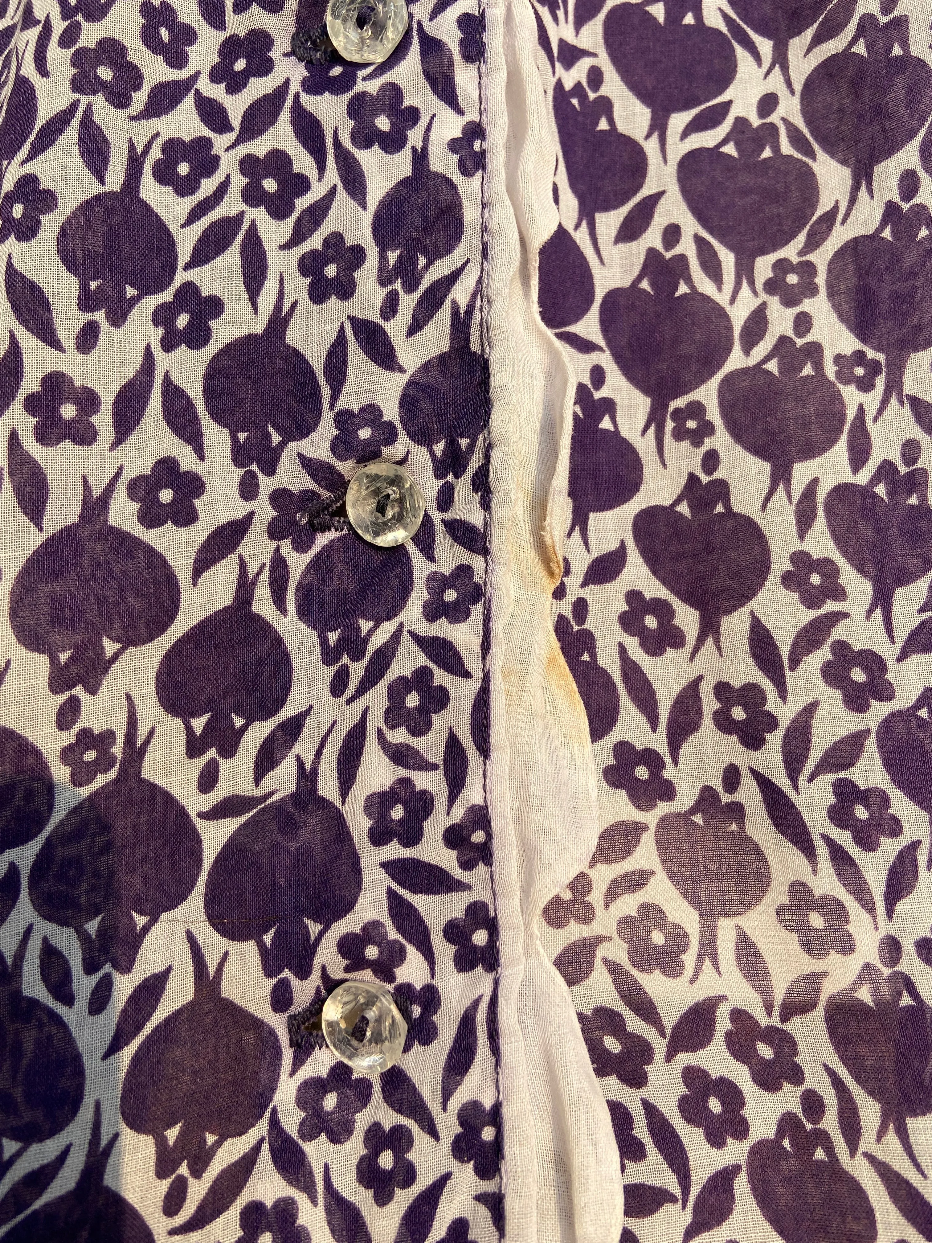 1930s/40s Figural Floral Novelty Print Midi Dress
