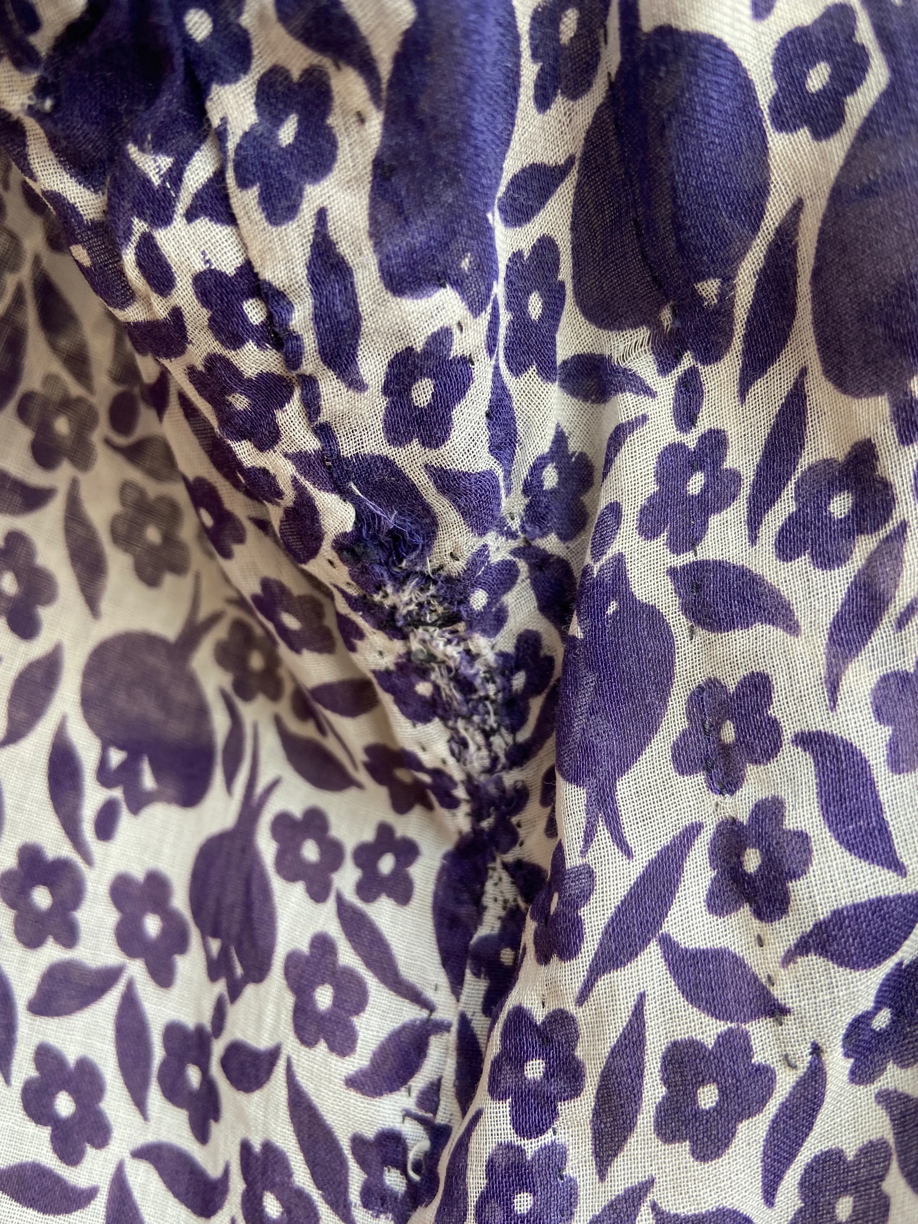 1930s/40s Figural Floral Novelty Print Midi Dress