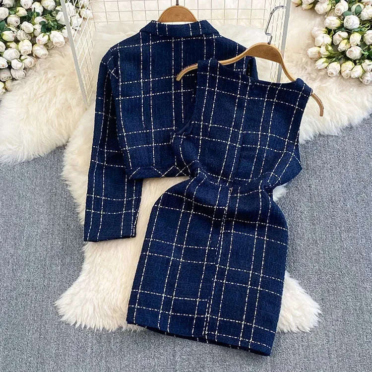 2 Piece Set Long Sleeve Cropped Coat