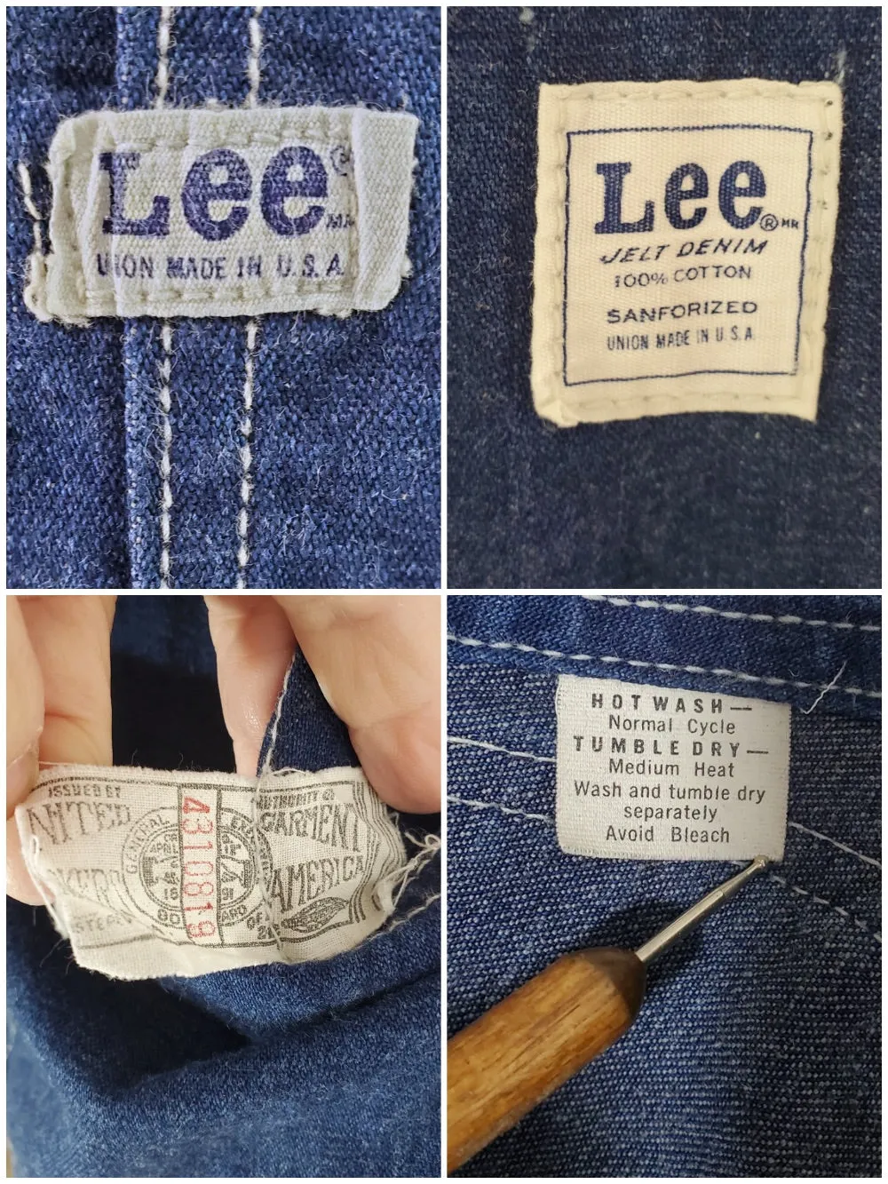 40s/50s Vintage Lee Jelt Denim Overalls - sm, med, lg