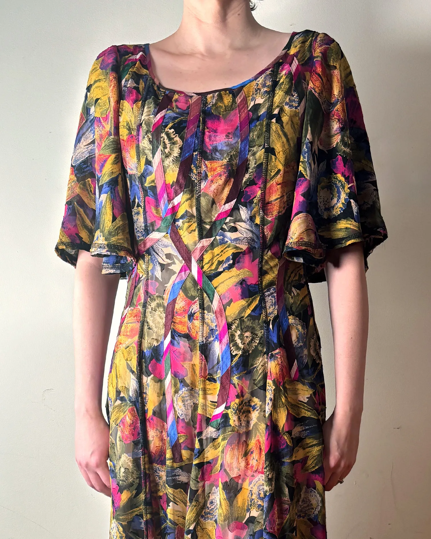 90s Koos DeWilde Appliqué Dress–Size 6