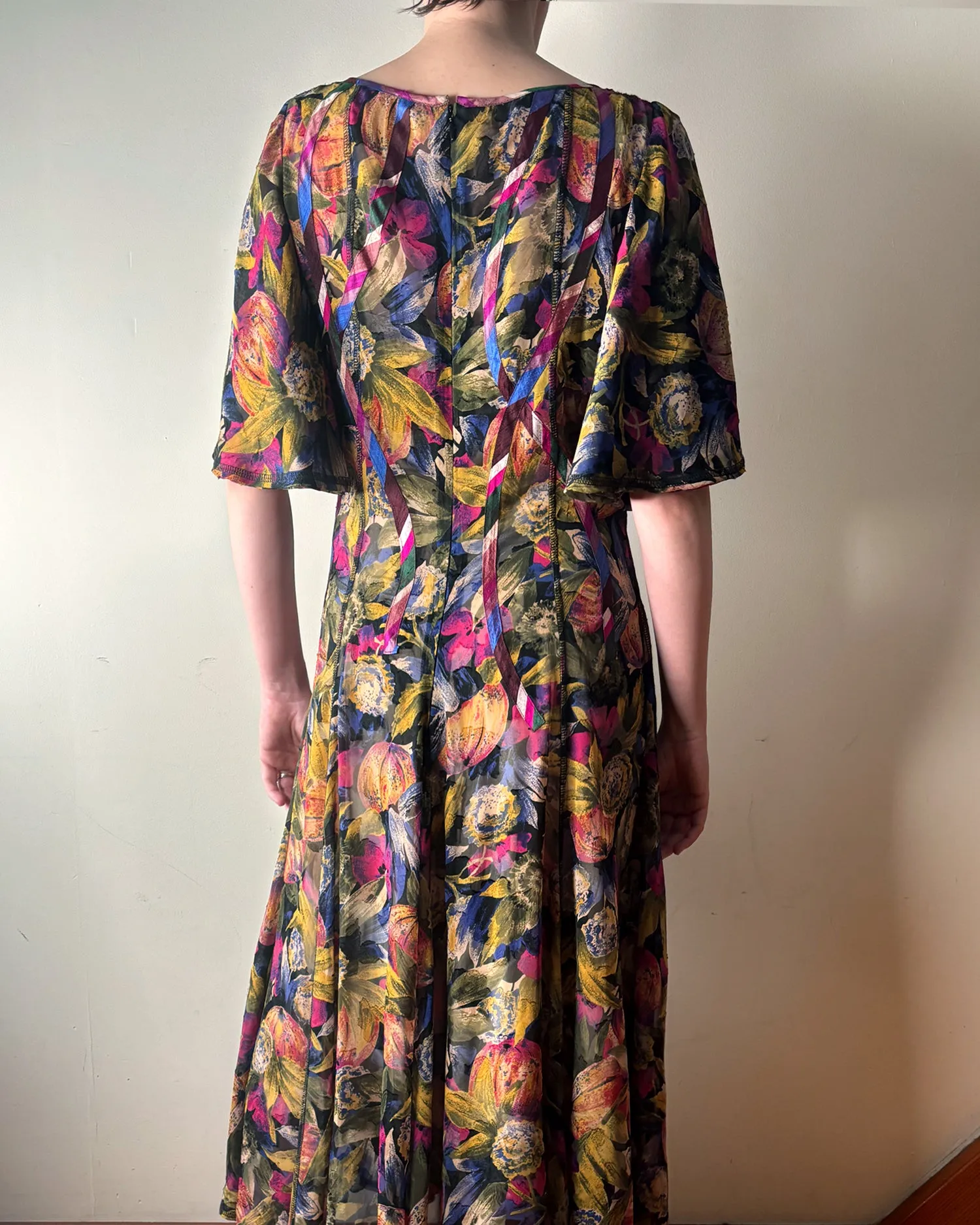90s Koos DeWilde Appliqué Dress–Size 6