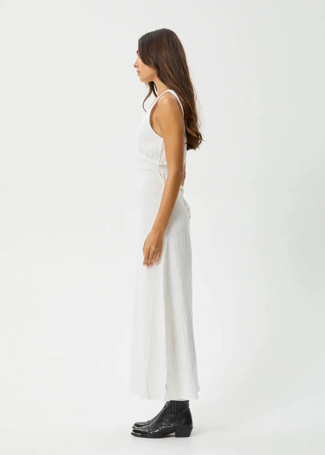 AFENDS // Focus Seersucker Maxi Dress WHITE