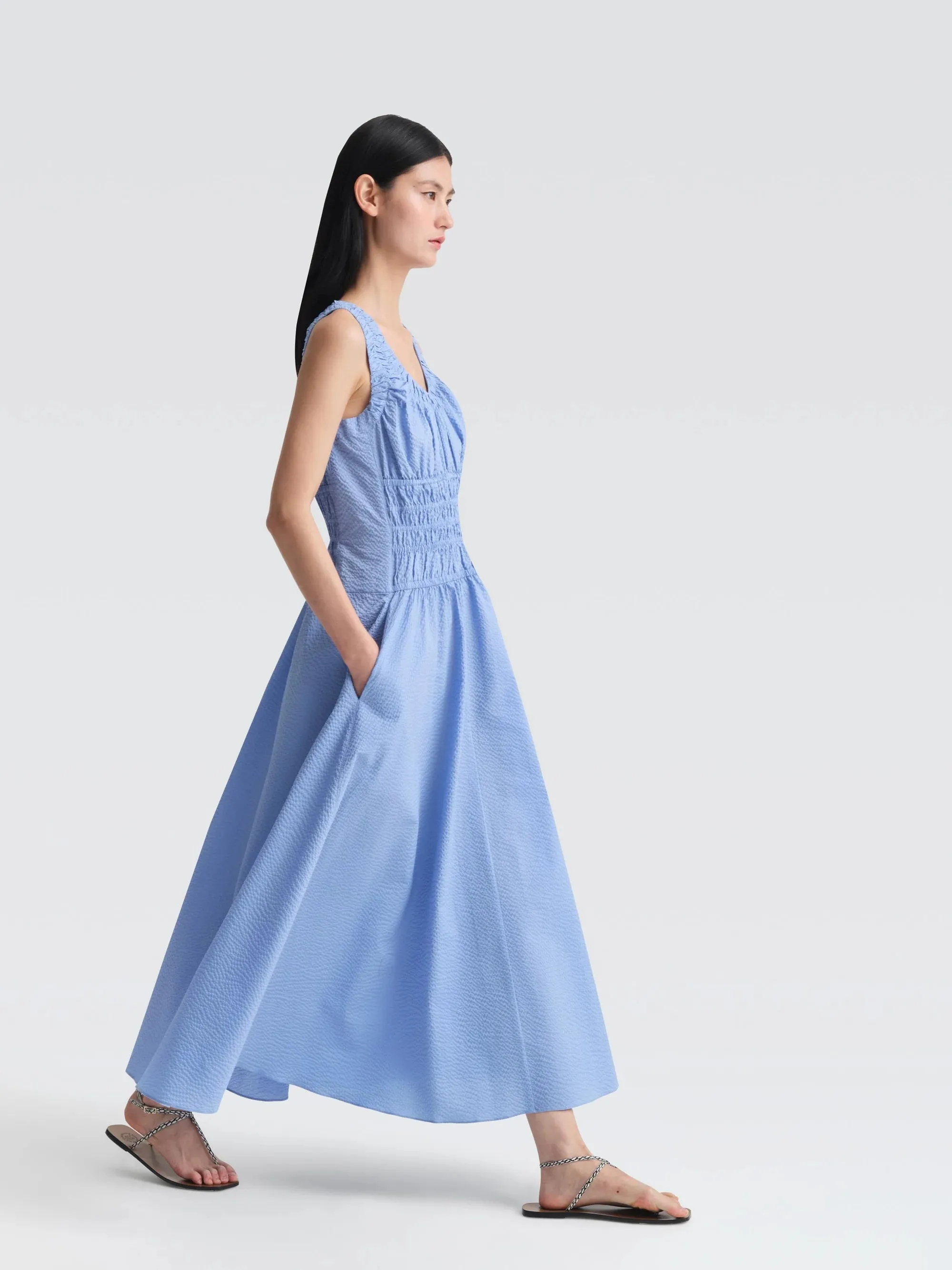 Annabelle Seersucker Maxi Dress