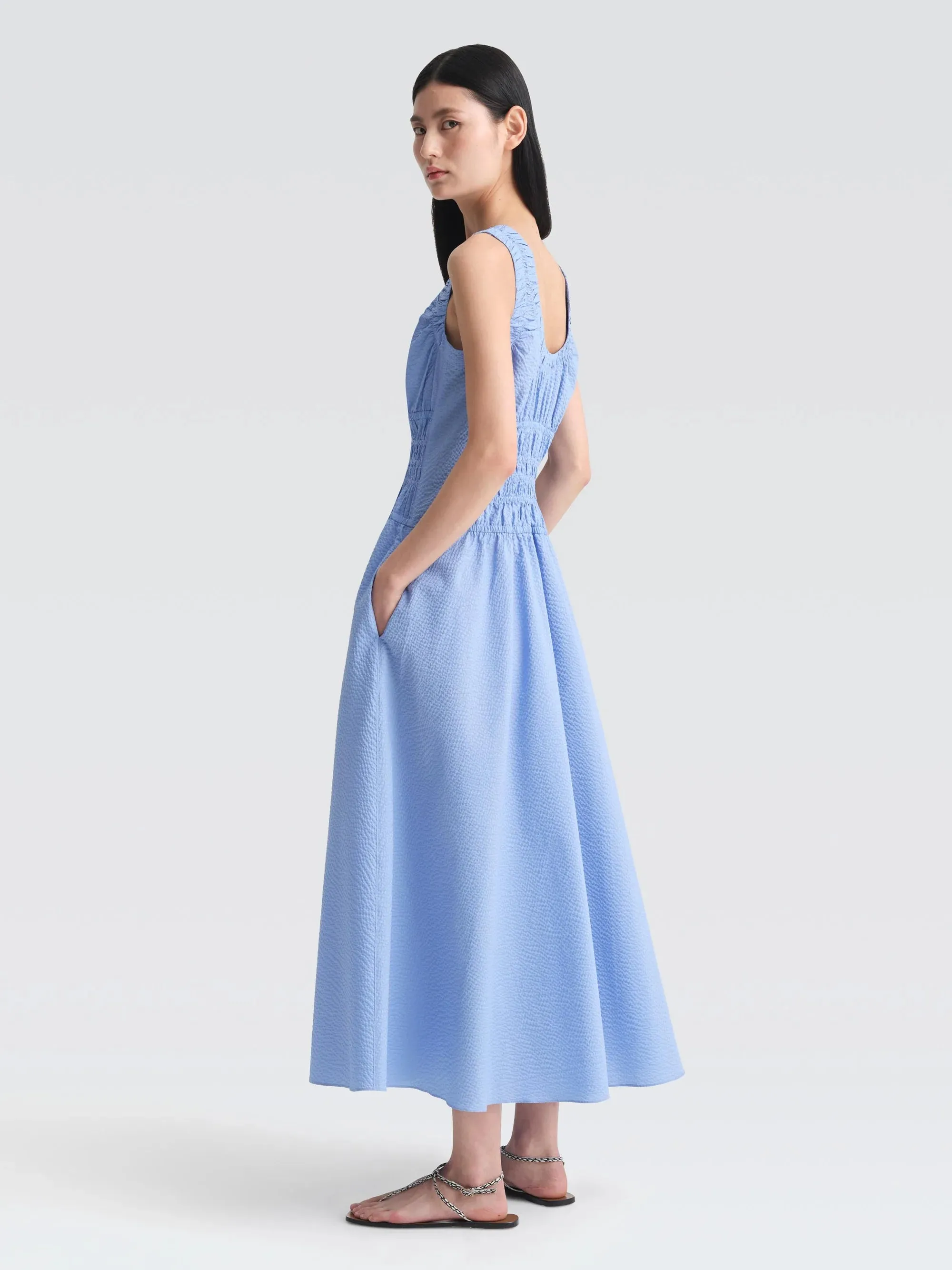 Annabelle Seersucker Maxi Dress