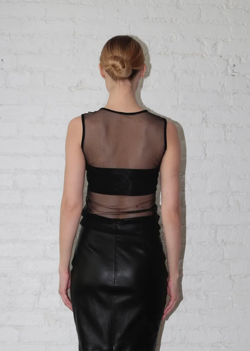 Audrey Sleeveless Top in Silk Tulle