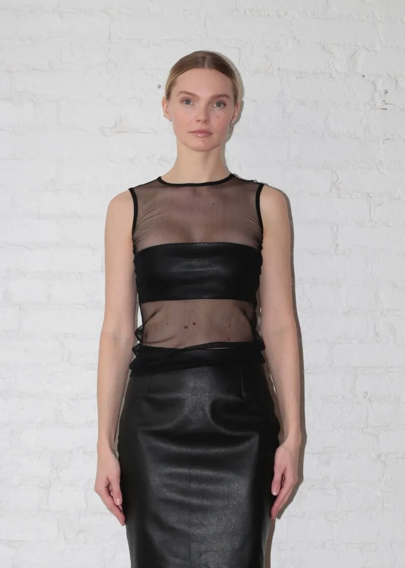 Audrey Sleeveless Top in Silk Tulle