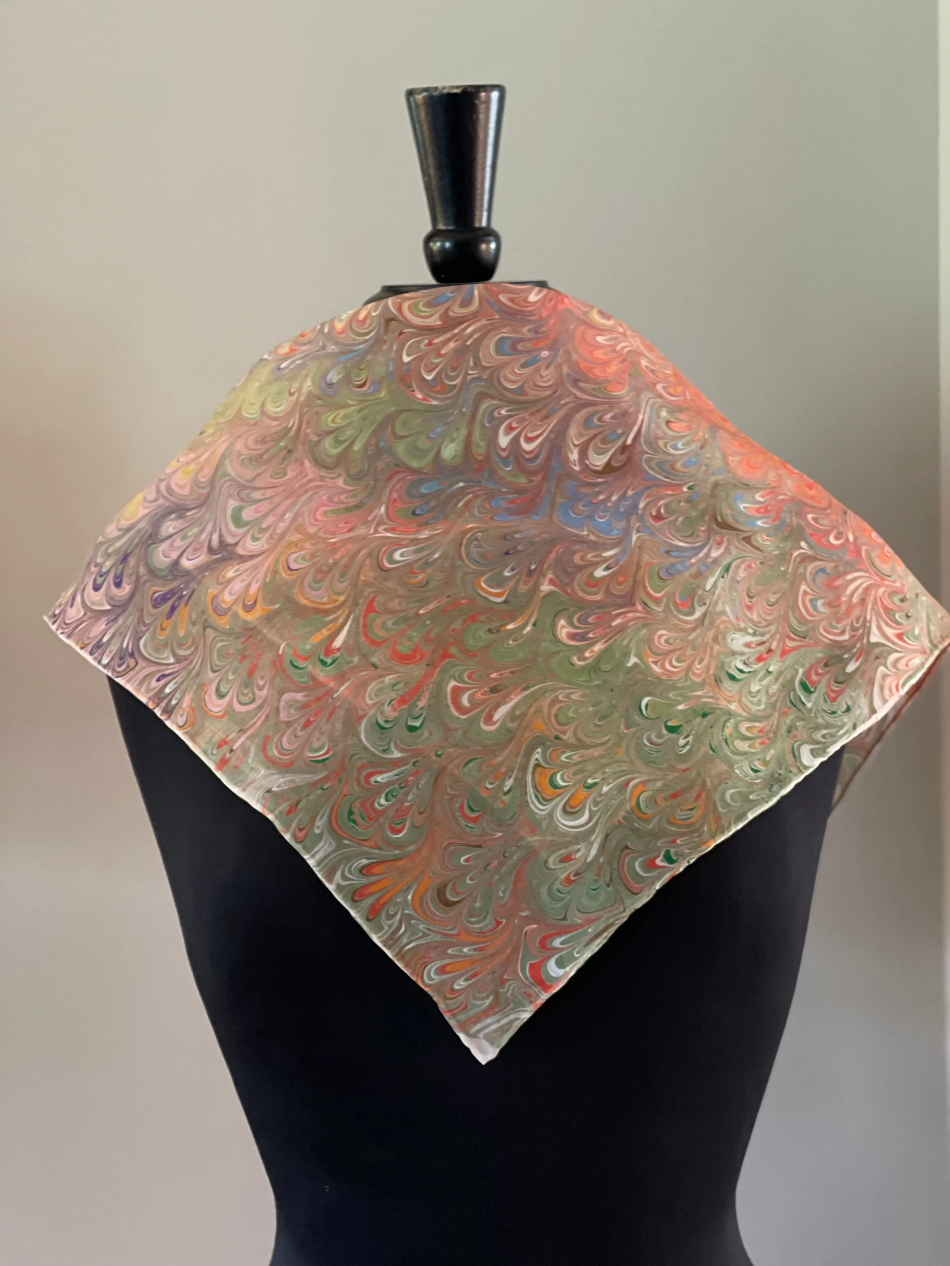 Autumn Bouquet Pattern 21x21 Square Habotai silk. Wear this unique piece in your hair, as a neckerchief, pocket square, or accessorize your dog.