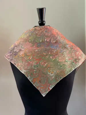 Autumn Bouquet Pattern 21x21 Square Habotai silk. Wear this unique piece in your hair, as a neckerchief, pocket square, or accessorize your dog.