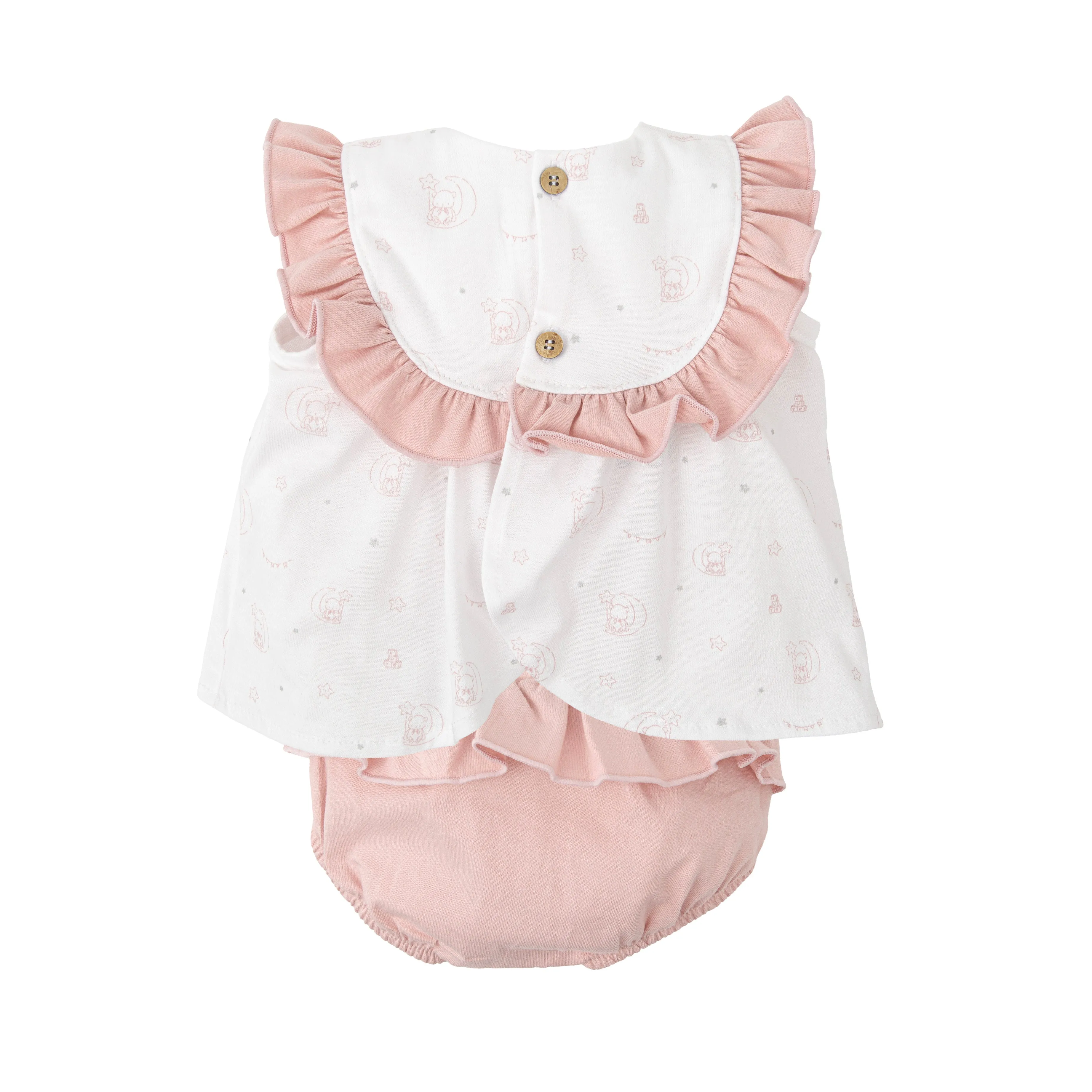 Babidu Encanto Bear Bib Dress & Knickers Set - Pink