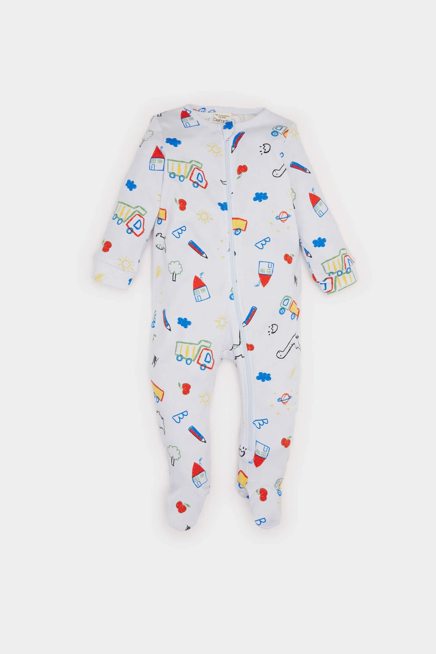 Baby Boy Newborn Dinosaur Printed Long Sleeve Zipper Coverall