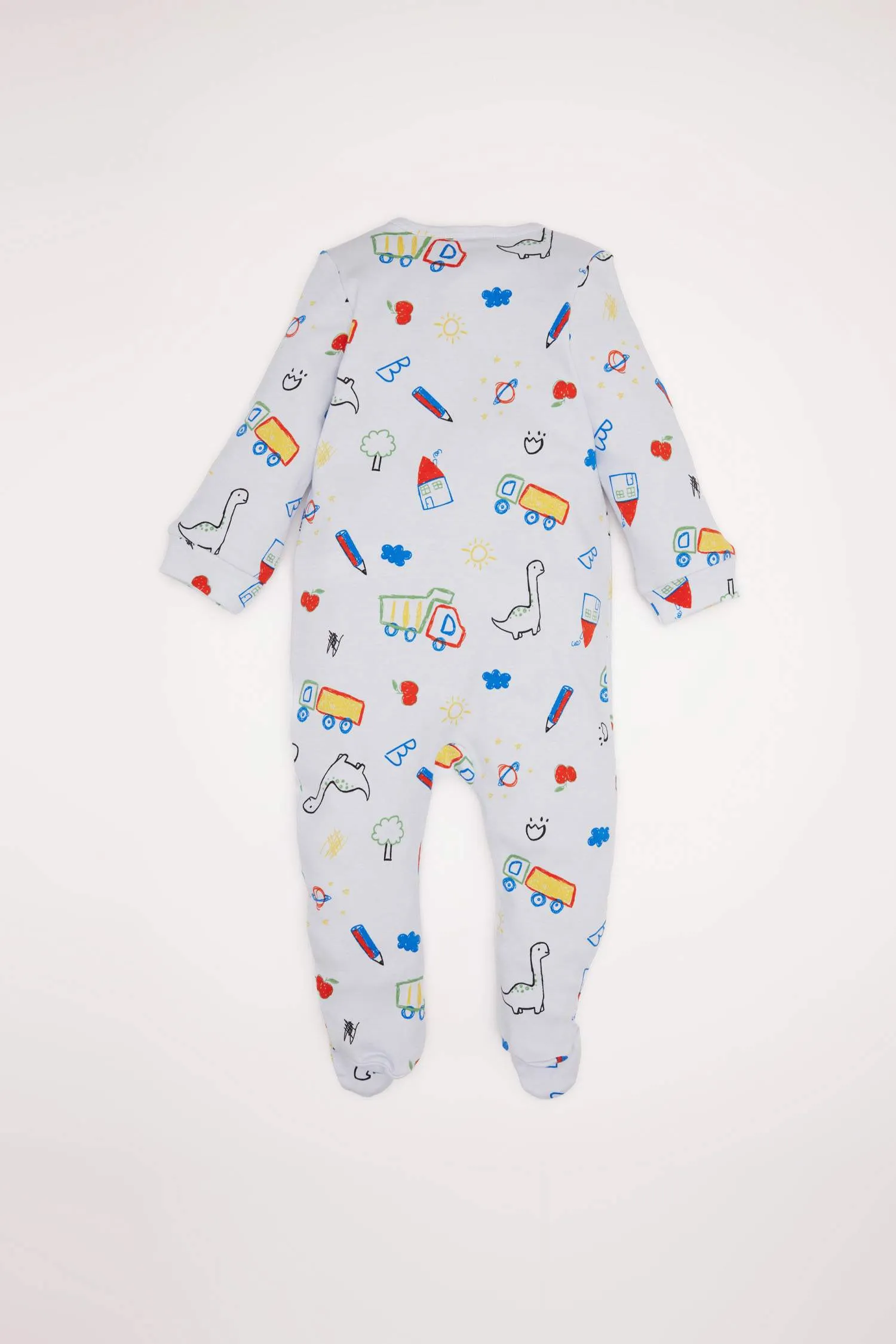 Baby Boy Newborn Dinosaur Printed Long Sleeve Zipper Coverall