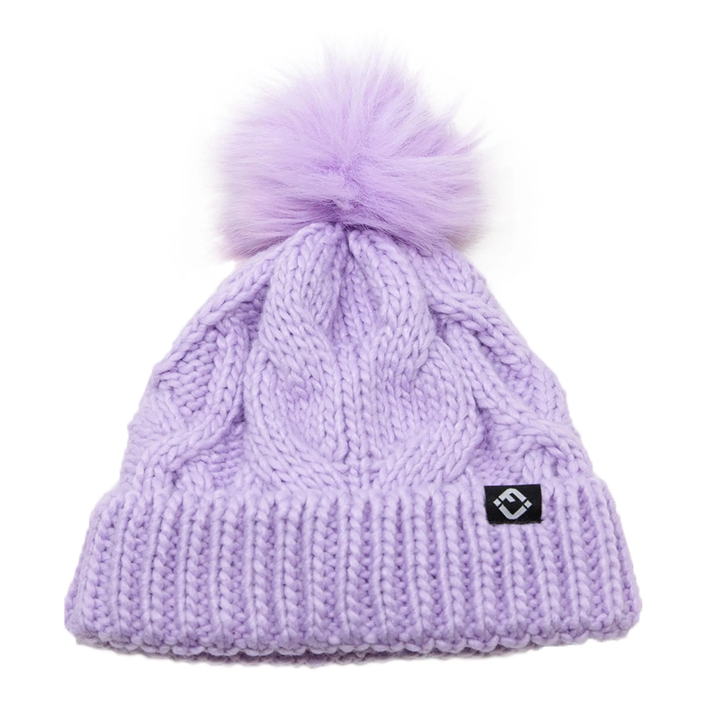Baby Cable Knit Fleece Lined Pom Beanie by Funky Junque