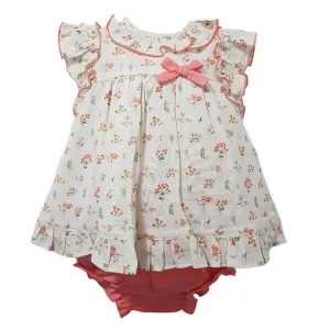 Baby Ferr Baby Girls Floral Peach Dress