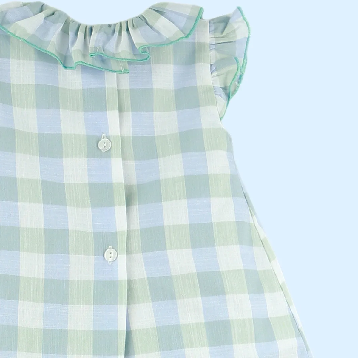 Baby Ferr Baby Girls Green Check Dress Set