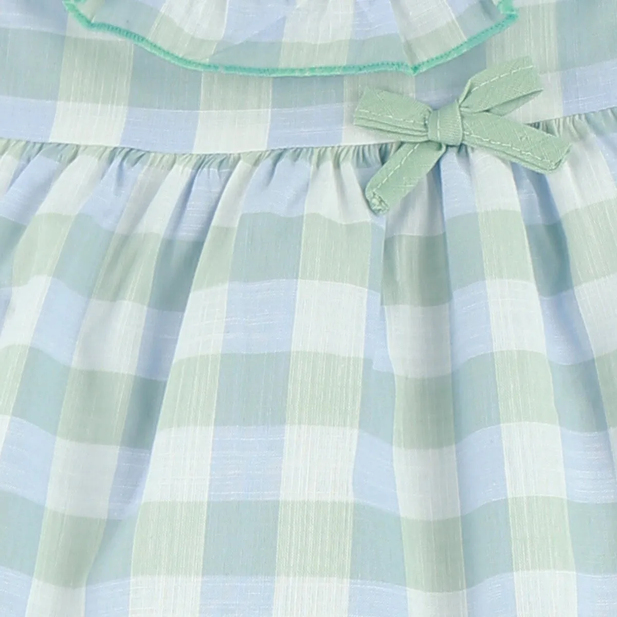 Baby Ferr Baby Girls Green Check Dress Set