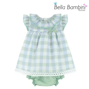 Baby Ferr Baby Girls Green Check Dress Set