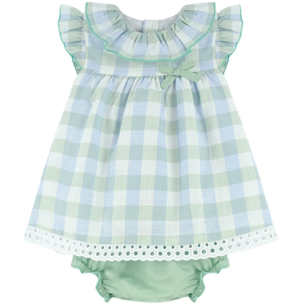 Baby Ferr Baby Girls Green Check Dress Set