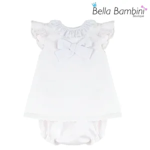 Baby Ferr Baby Girls Pale Pink Bow Front Dress