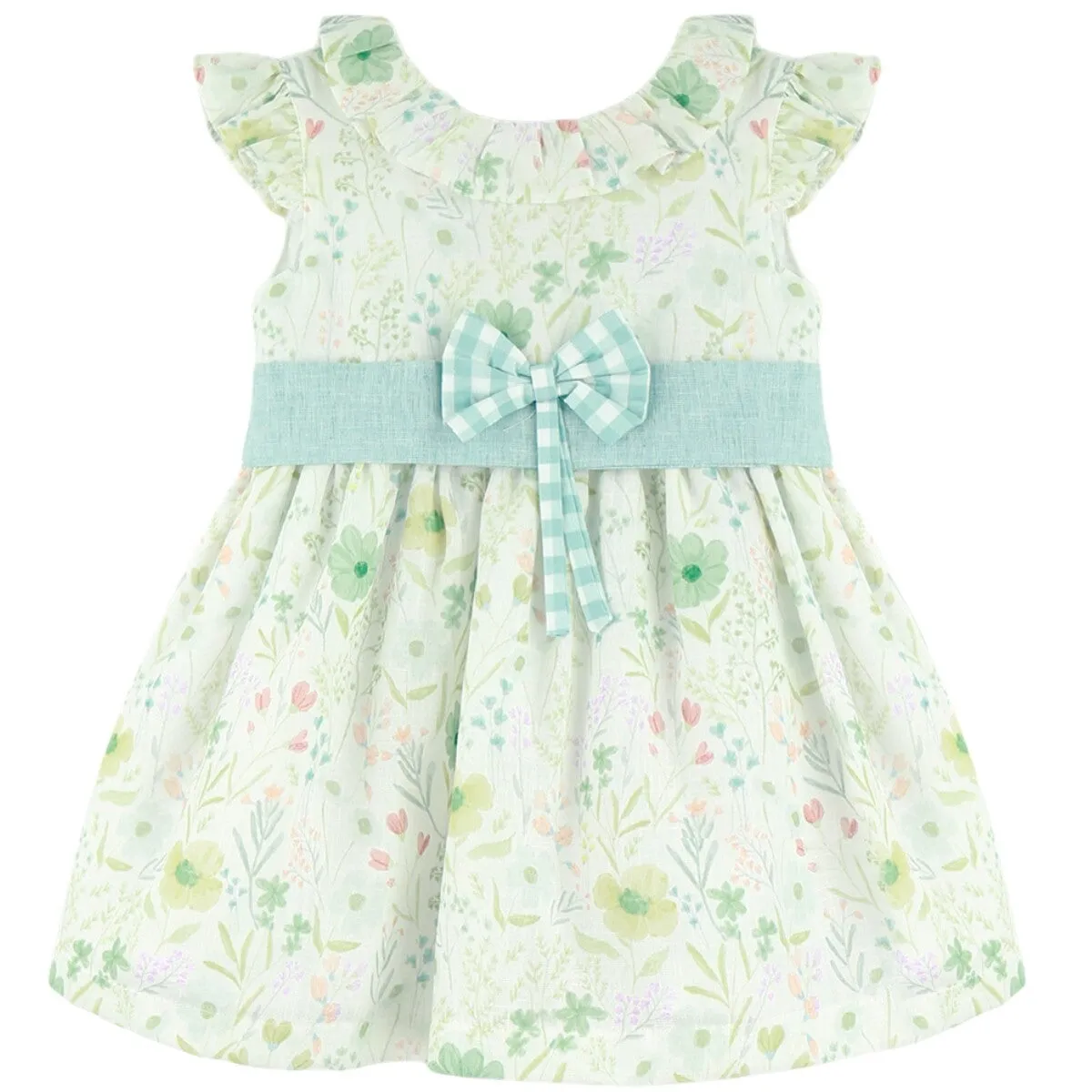 Baby Ferr Older Girls Green Floral Dress