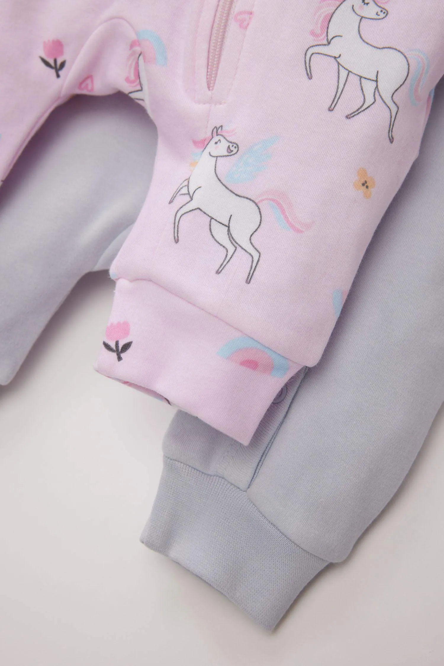 Baby Girl Newborn Unicorn Printed 2 Pcs Long Sleeve Jumpsuit