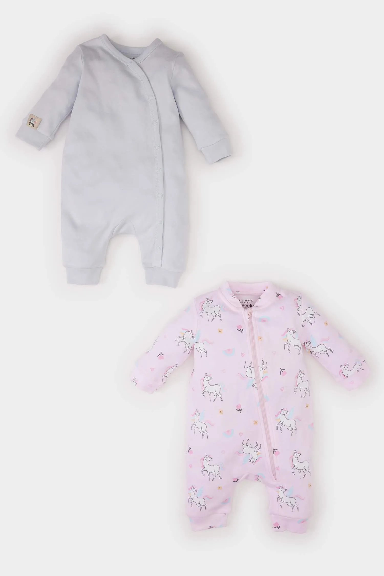 Baby Girl Newborn Unicorn Printed 2 Pcs Long Sleeve Jumpsuit