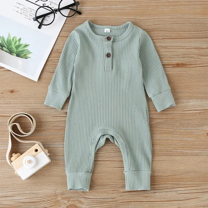 Baby Girl's or Boy's Long Sleeve Romper - 100% Cotton