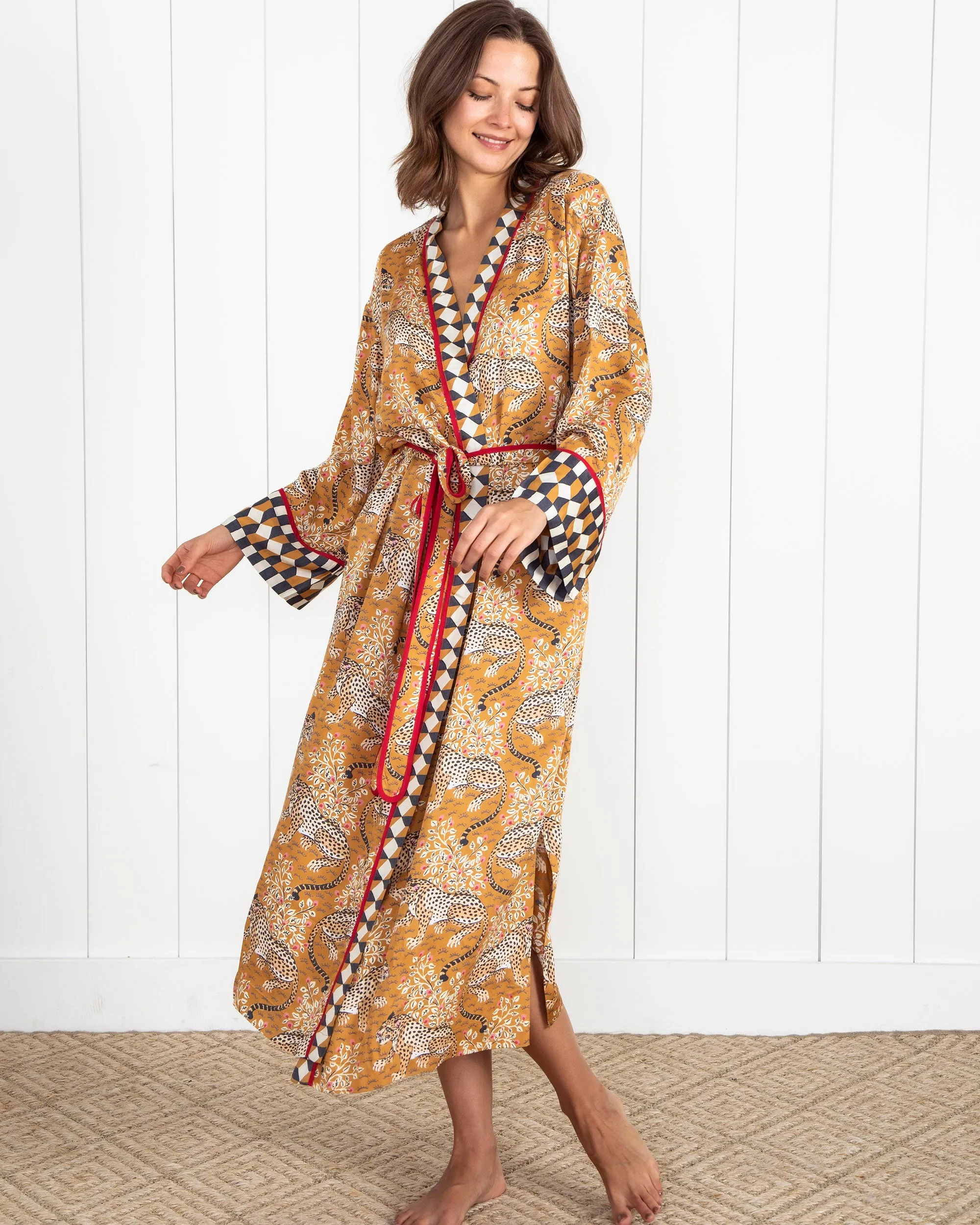 Bagheera - Satin Robe - Tobacco