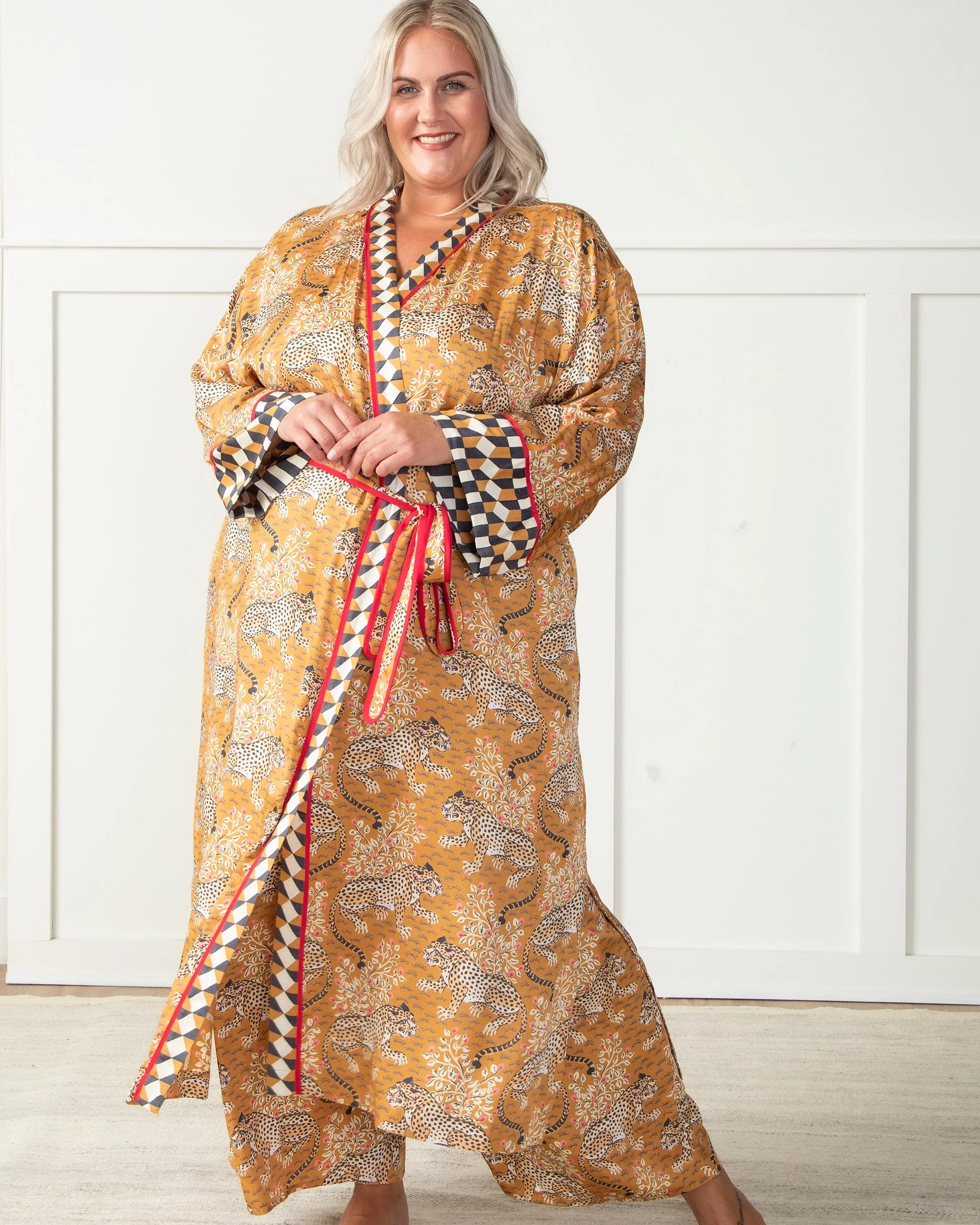 Bagheera - Satin Robe - Tobacco