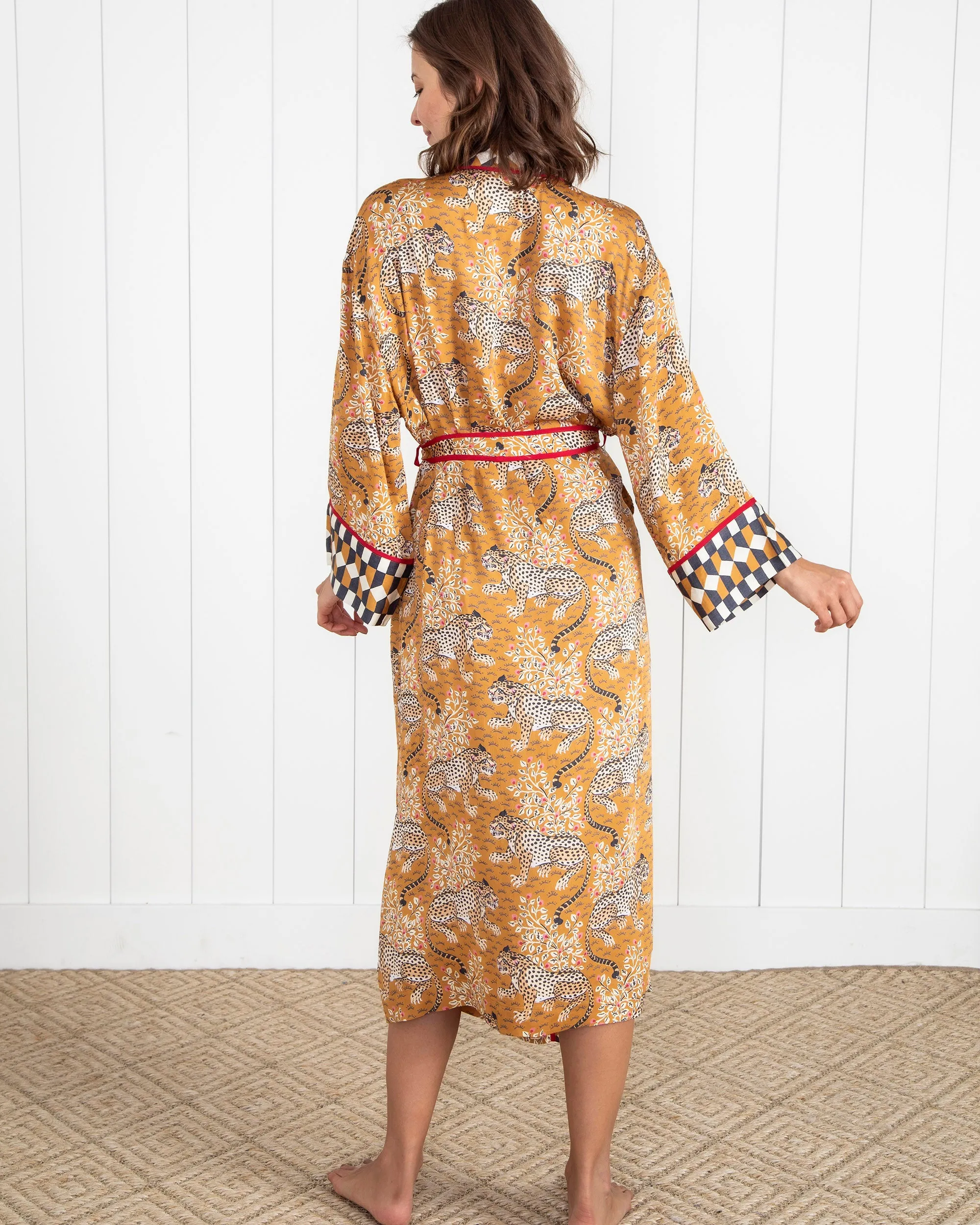 Bagheera - Satin Robe - Tobacco