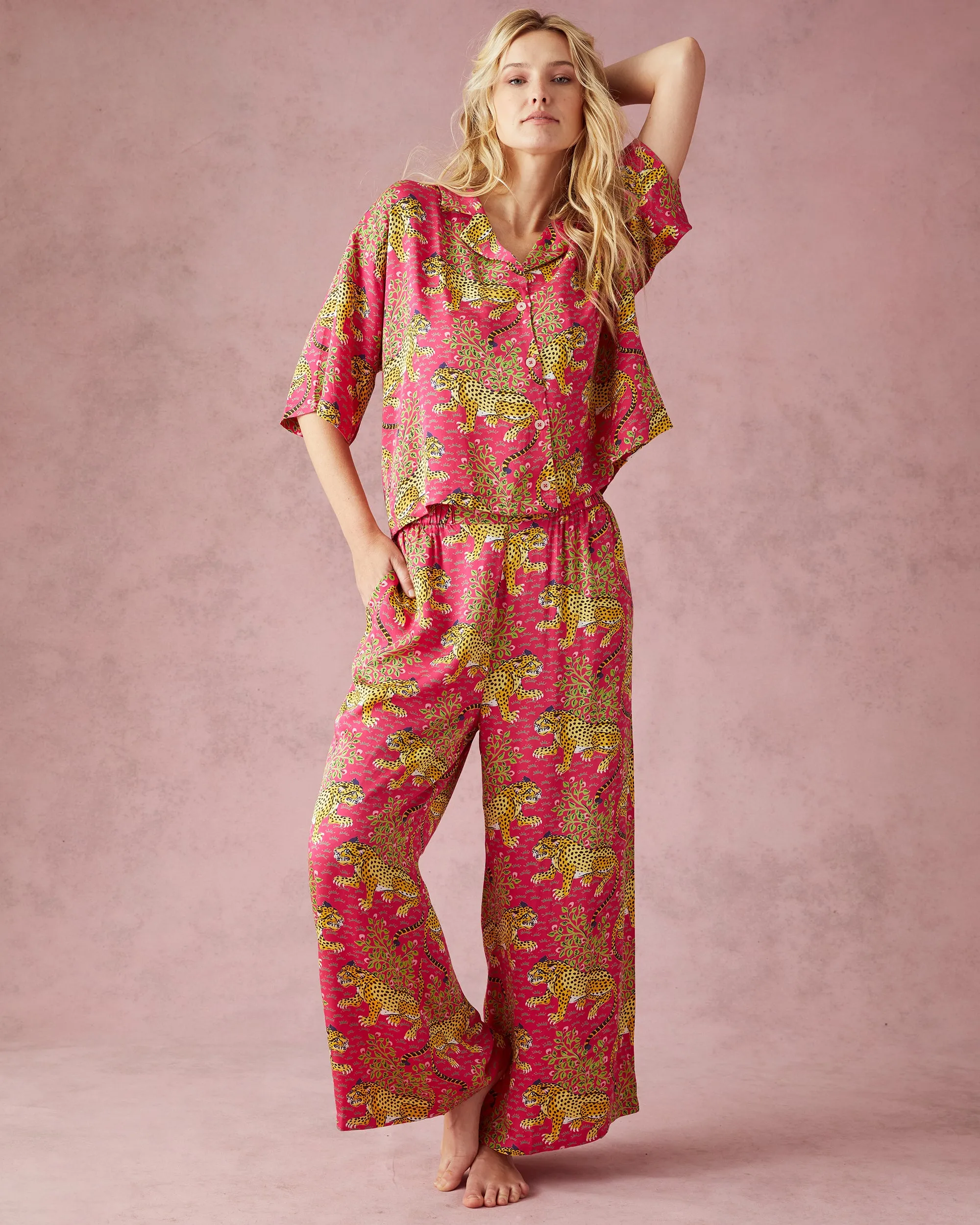Bagheera - Tall Satin Wildest Dreams Set - Hot Pink