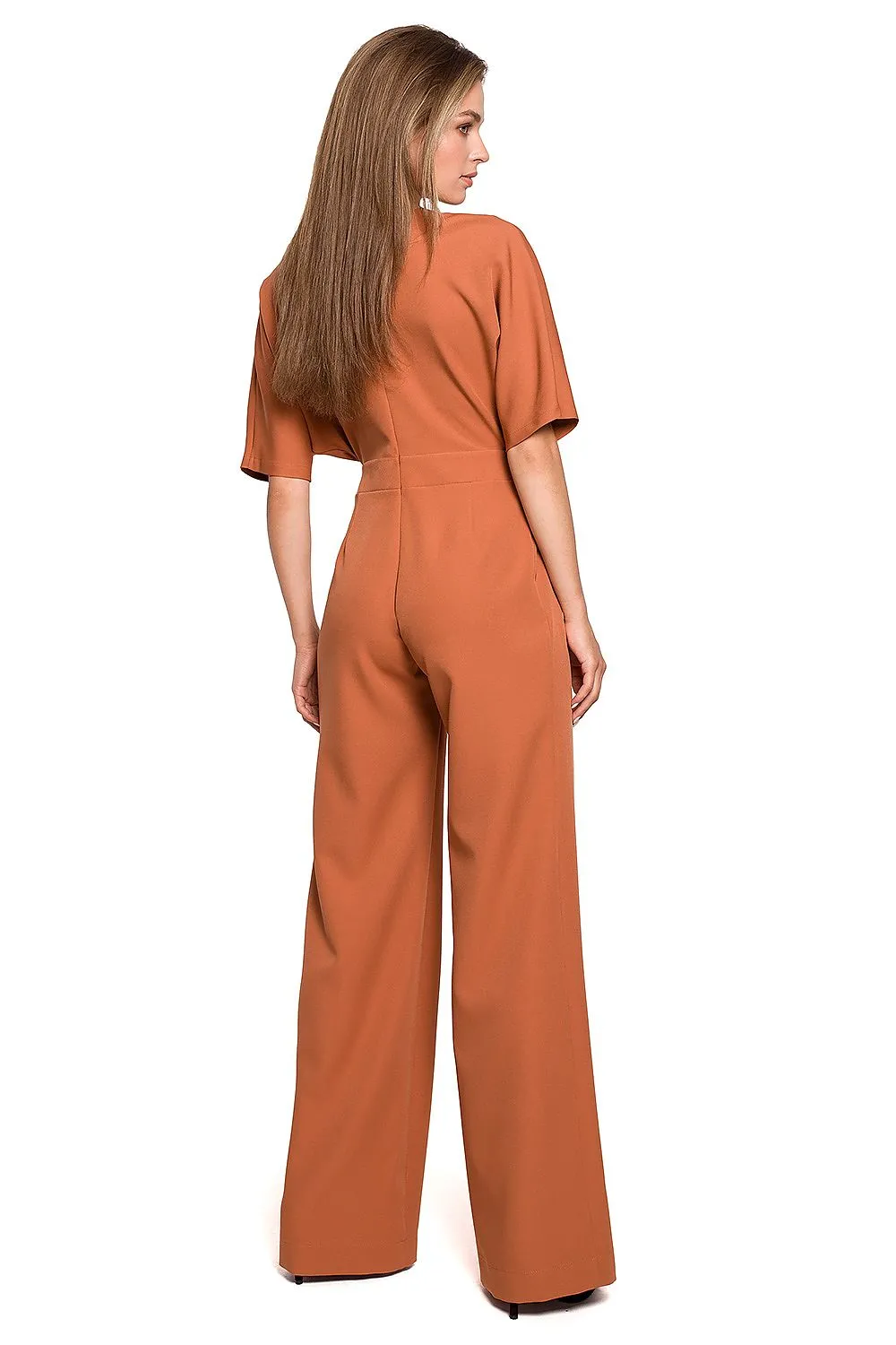 Batwing Wide-Leg Overalls Jumpsuit