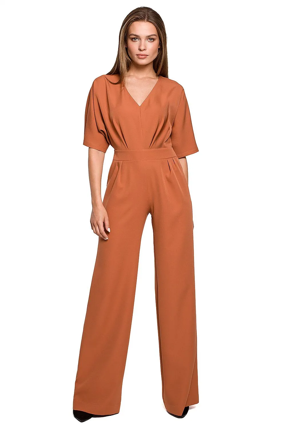 Batwing Wide-Leg Overalls Jumpsuit