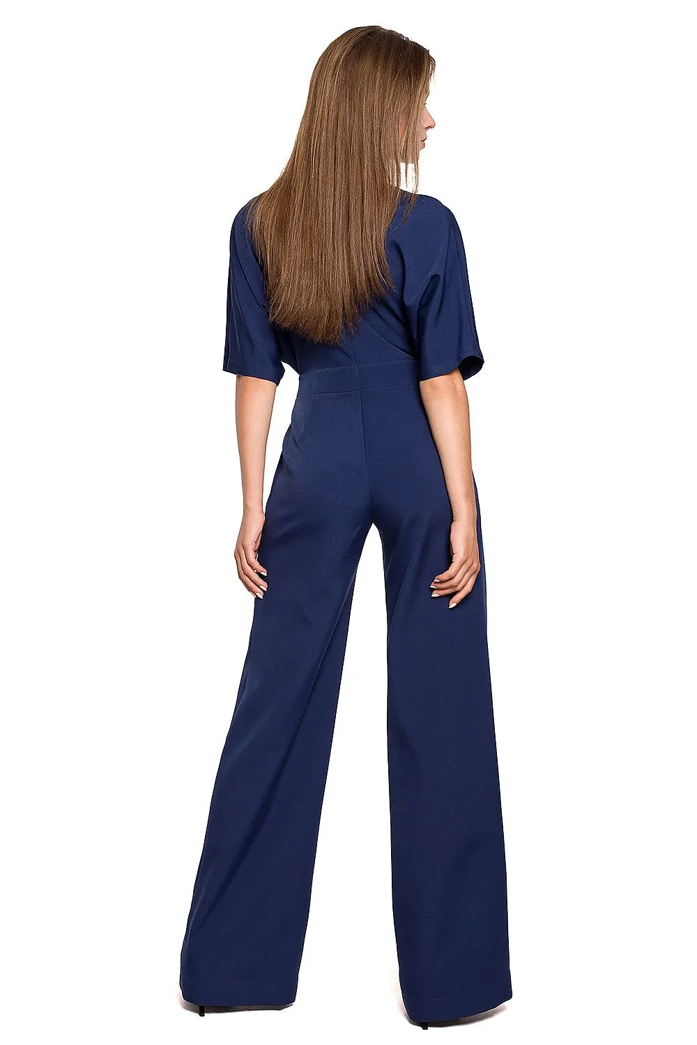 Batwing Wide-Leg Overalls Jumpsuit