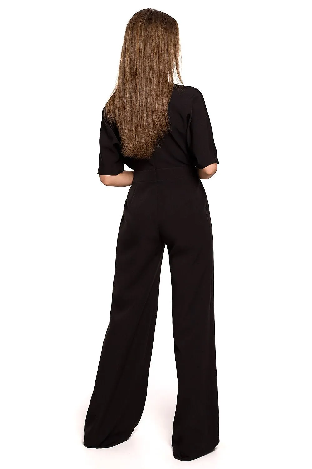 Batwing Wide-Leg Overalls Jumpsuit
