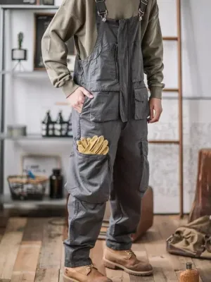 Baumwoll-Overalls mit lockerem Schnitt und verstellbaren Trägern