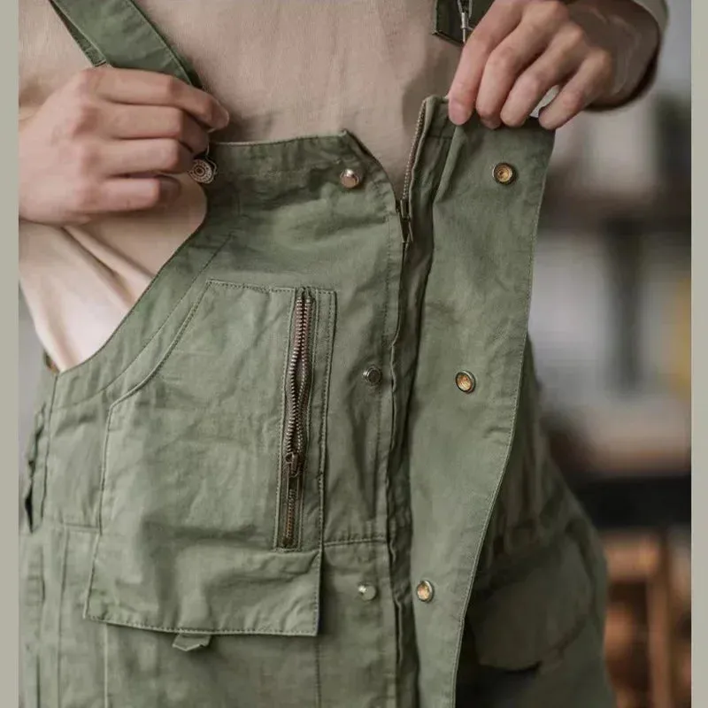 Baumwoll-Overalls mit lockerem Schnitt und verstellbaren Trägern
