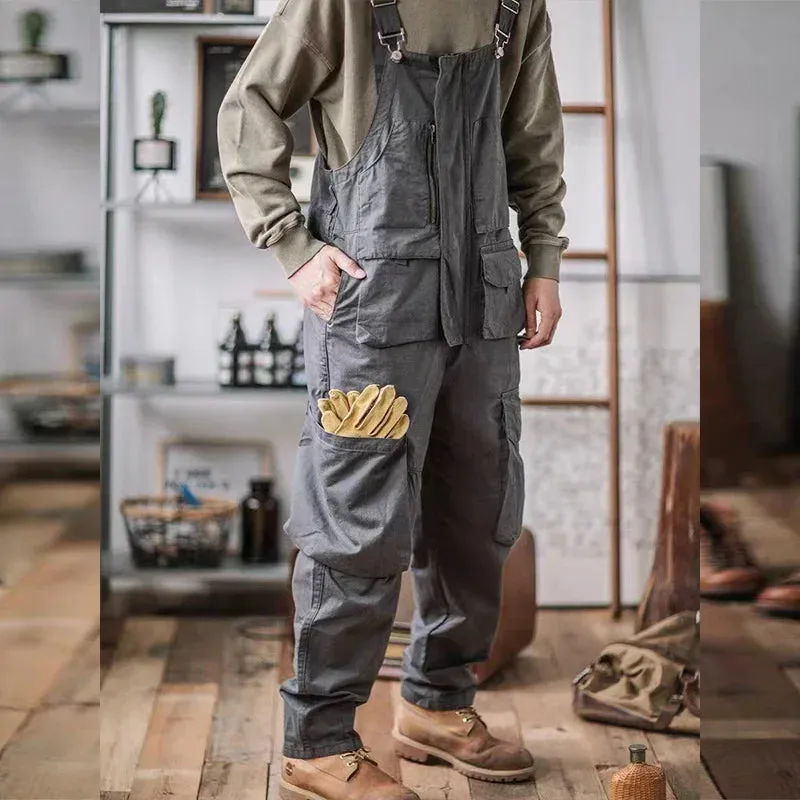 Baumwoll-Overalls mit lockerem Schnitt und verstellbaren Trägern