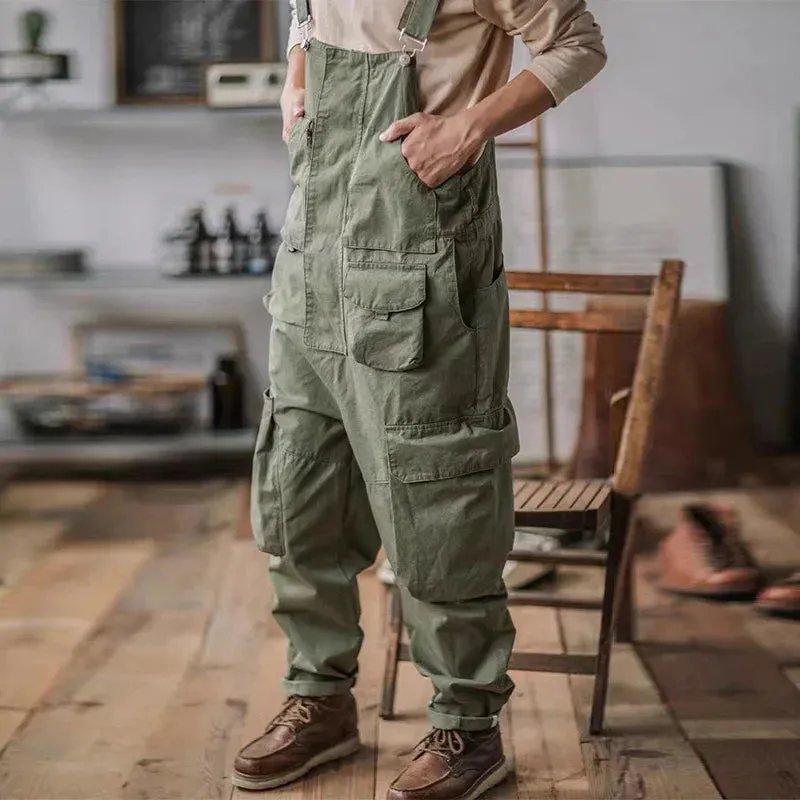 Baumwoll-Overalls mit lockerem Schnitt und verstellbaren Trägern