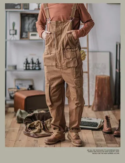 Baumwoll-Overalls mit lockerem Schnitt und verstellbaren Trägern