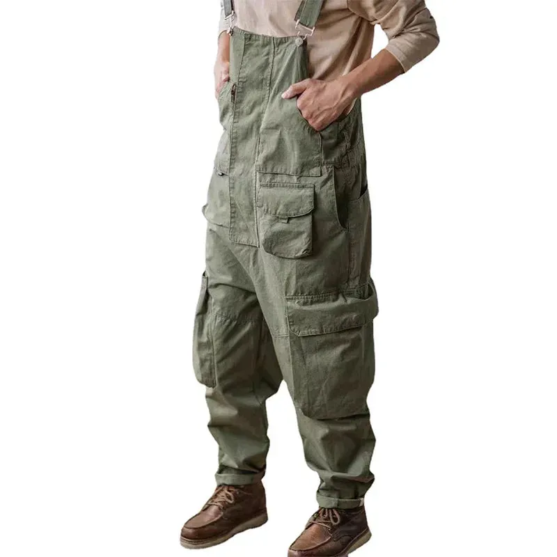 Baumwoll-Overalls mit lockerem Schnitt und verstellbaren Trägern