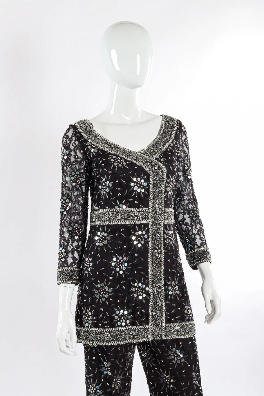 Beaded Lace Tunic and Pant Set