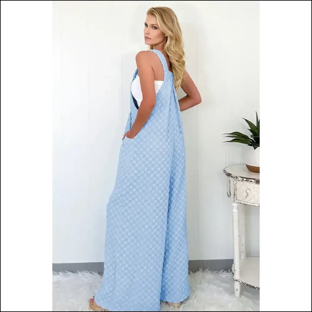 Beau Blue Checkered Jumpsuit: Overalls ! Needful Things 😜