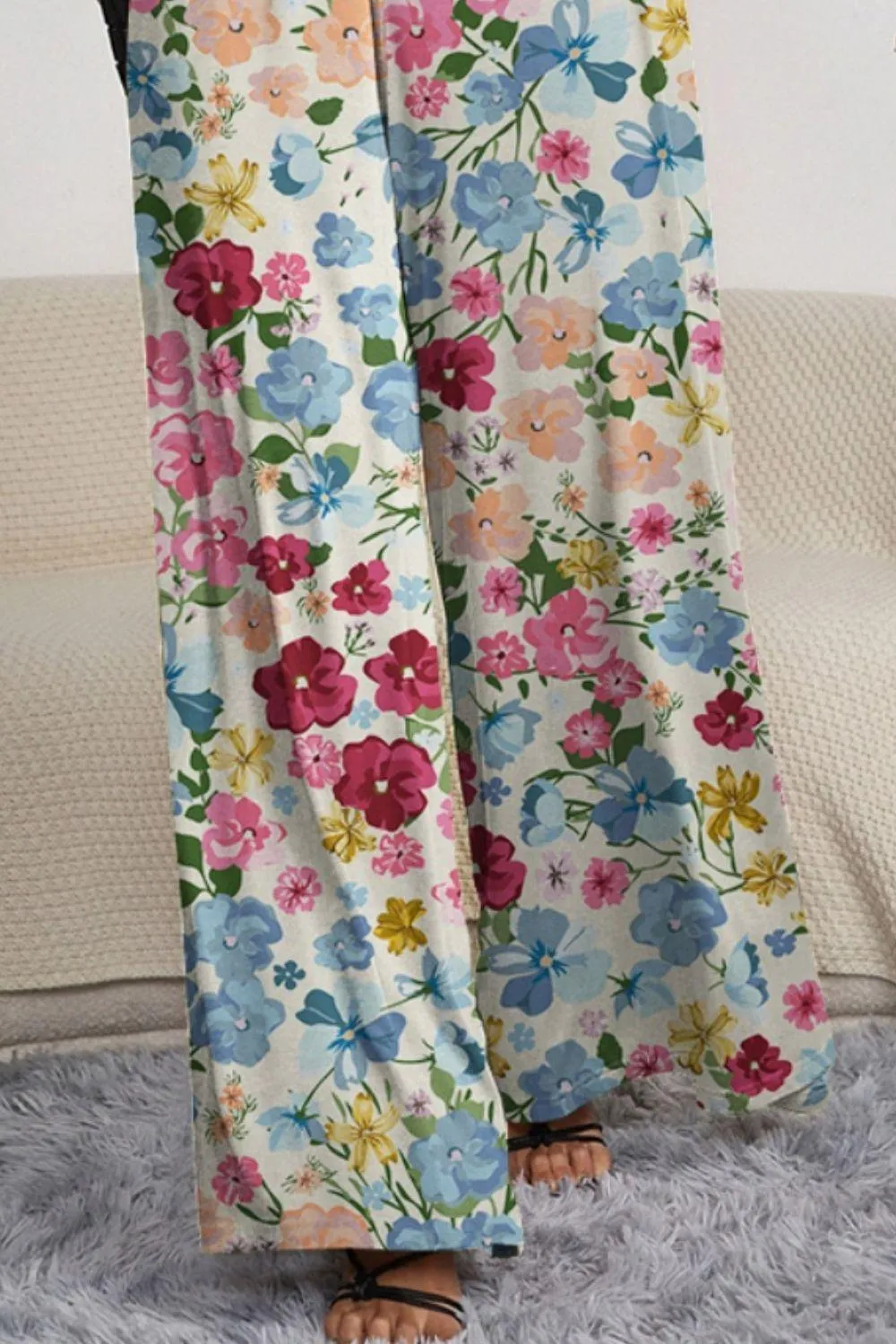 Beautiful Blooms Sleeveless Floral Wide Leg Jumpsuit