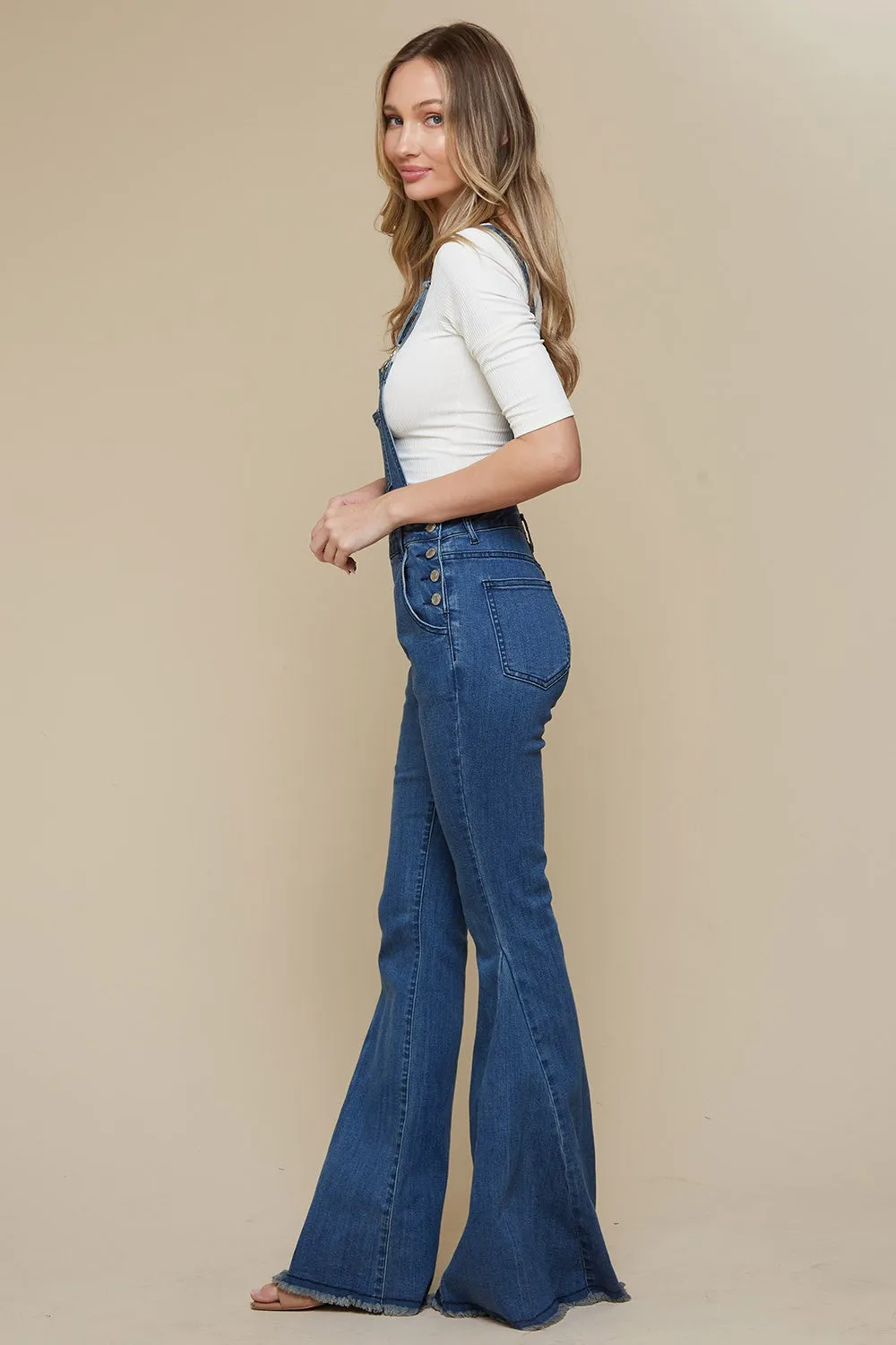 BELLBOTTOM DENIM OVERALLS W4300RIA