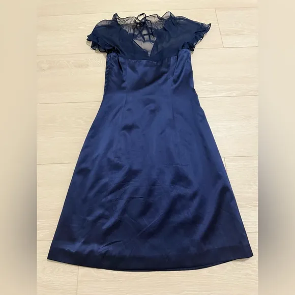 [Betsey Johnson] Navy Blue Silk Dress