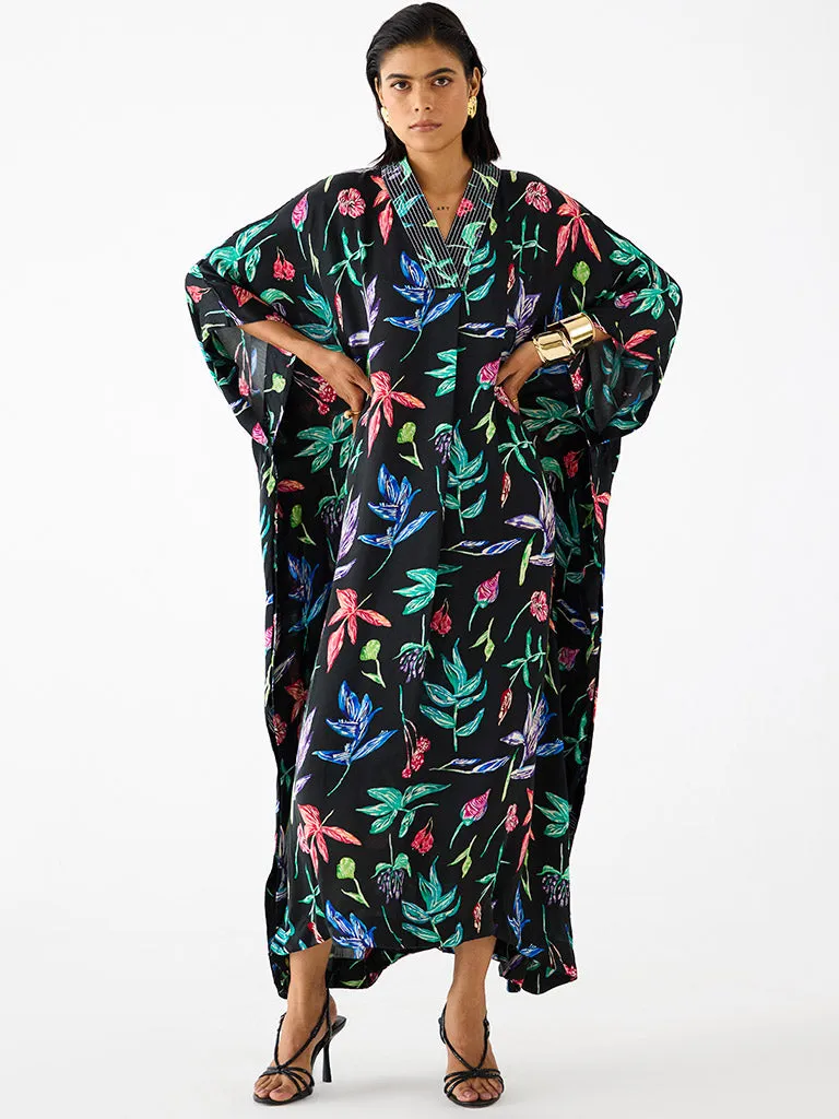 Black Botanica Kaftan