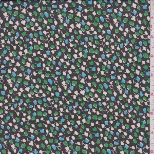 Black Mini Clover Chiffon Fabric